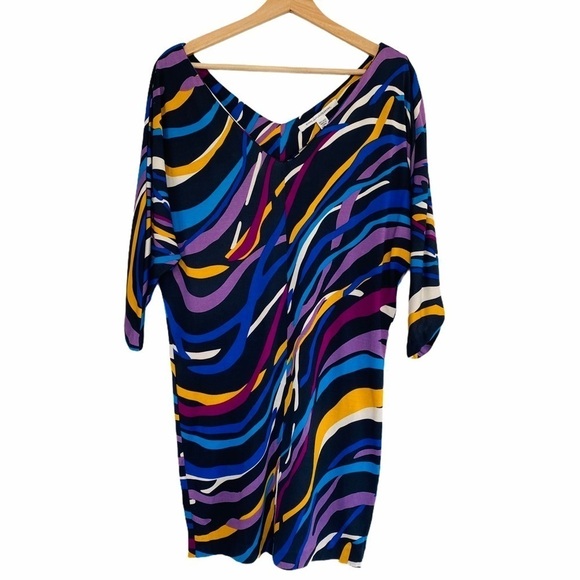 DIANE VON FURSTENBERG Giselle Multi Color Art Deco Dress Size 0 - Picture 5 of 6